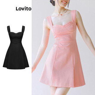 Lovito Elegante Vestido de Linha Estruturada para Mulheres L80ED300