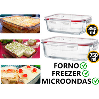 Conjunto 2 Potes Herméticos De Vidro 350 750 Ml