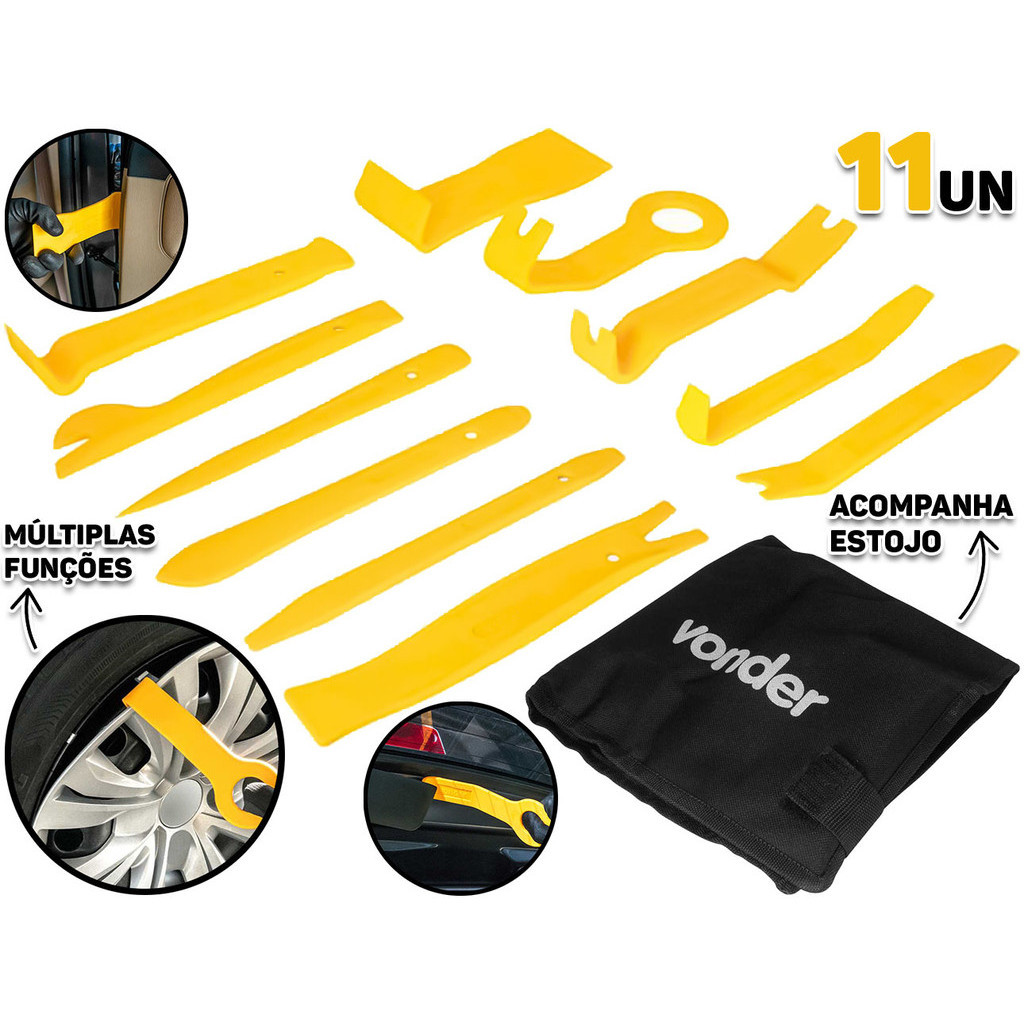 Jogo De Espátulas De Nylon Para Automóvel Forro Painel Eletrônicos Reparos 11 Unidades Vonder em Oferta na Shopee