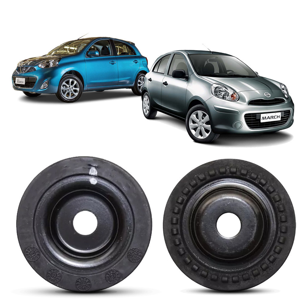 Par Kit Calço Prato Superior Mola Suspensão Dianteira Nissan March 2011 2012 2013 2014 2015 2016 2017 2018 2019 2020