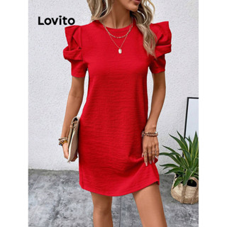 Lovito Vestido Elegante Liso Jacquard Para Mulheres LBL08378