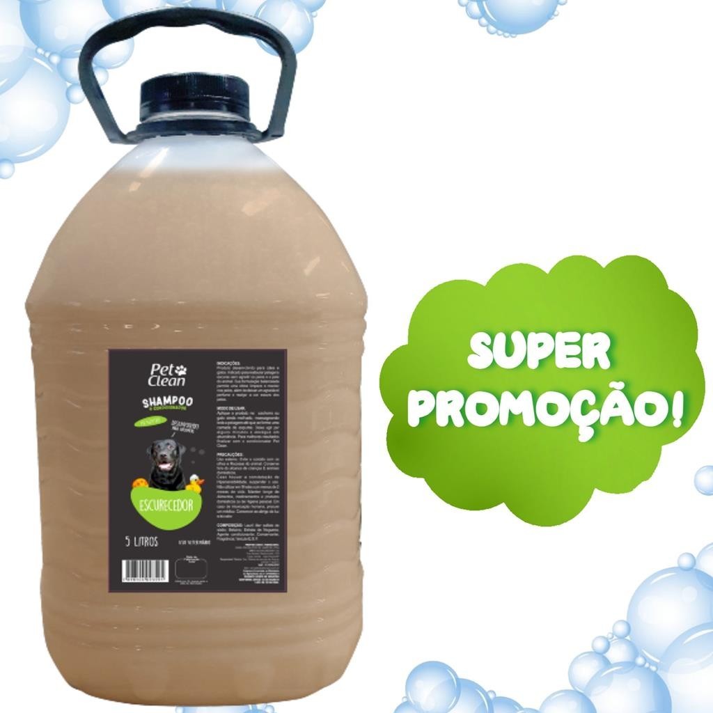 Shampoo Escurecedor Pelos Pretos Caes e Gatos Pet Clean 5 Litros