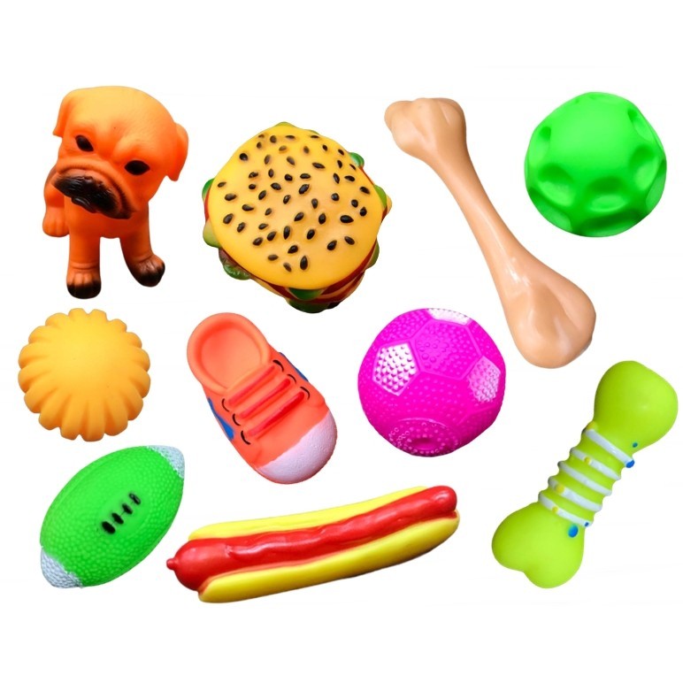 kit 10 Mordedor Pet Brinquedo De Borracha Para Cães Cachorro em Oferta na Shopee