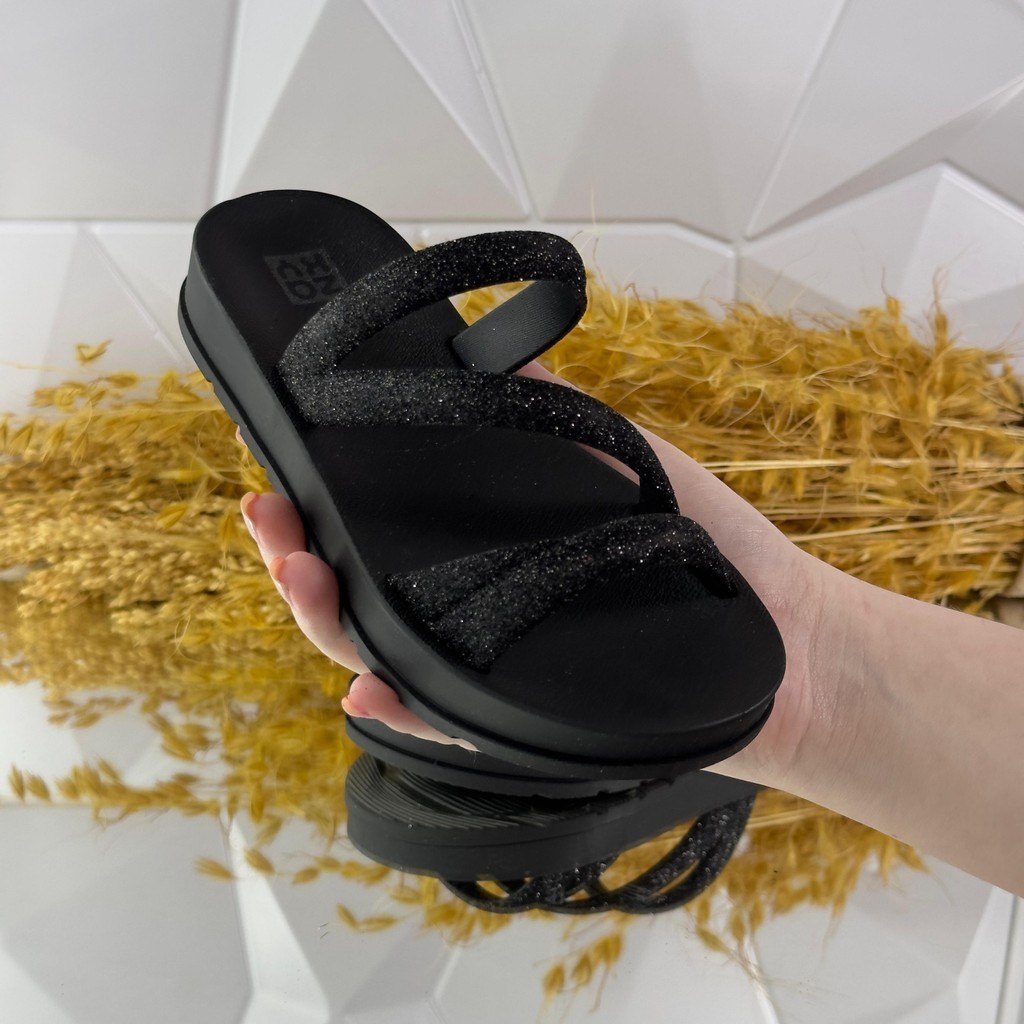 Sandália Papete Estilosa Zaxy Birken Kids Brilho Strass