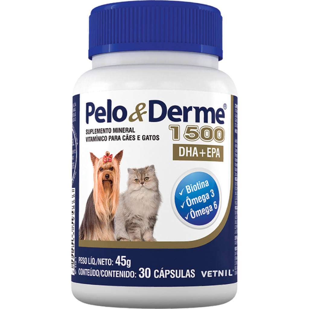 Pelo & Derme DHA + EPA 1500 Vetnil - 30 Cápsulas em Oferta na Shopee