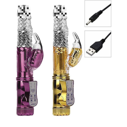 Vibrador Rotativo à Pilha Recarregável Jack Rabbit Com 36 Vibrações e Estimulador   KL10045 em Oferta na Shopee