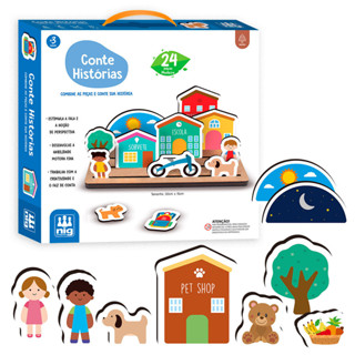 Conte Histórias Nig Brinquedos Madeira Jogo Infantil De Criar Narrativas Educativo Pedagógico em Oferta na Shopee