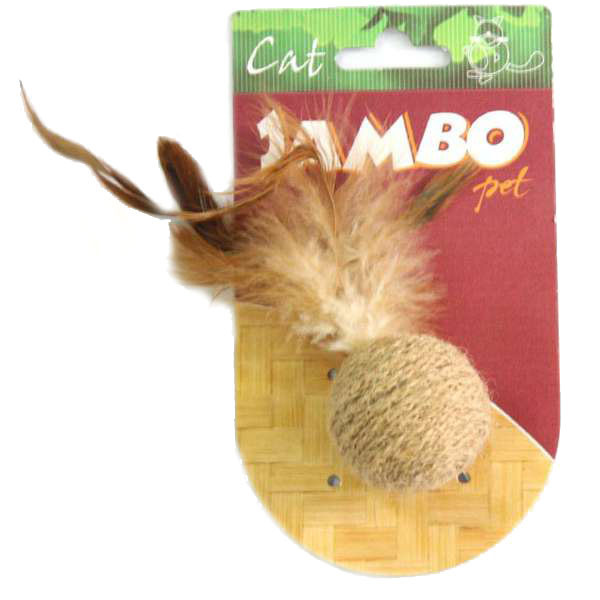 BRINQUEDO INTERATIVO PARA GATOS BOLA NATURAL JAMBO PET CAT RELAX