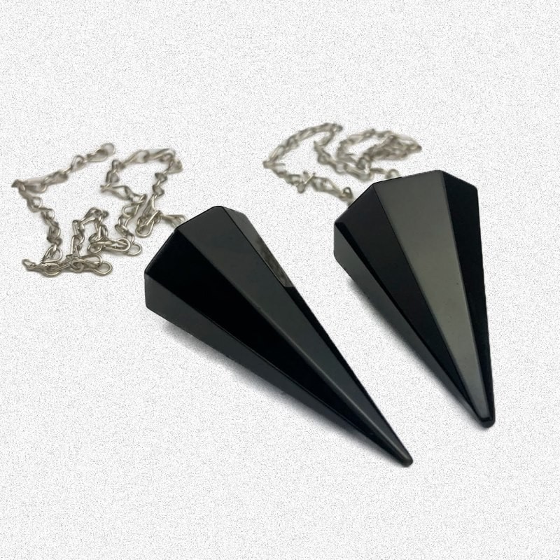Pêndulo Radiônico Pedra Obsidiana Negra