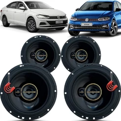 Kit Alto Falantes Dianteiros e Traseiros Volkswagen Virtus 2017 até 2022 - Hurricane Aurum 480w