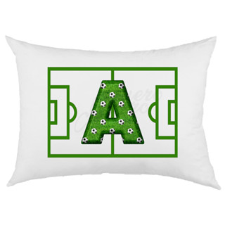 Fronha Capa de Travesseiro  Futebol  Campo Bola Letra Alfabeto A-Z Luxo Crehe  Zíper em Oferta na Shopee