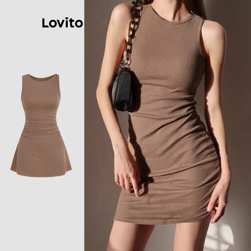 Lovito Vestido básico casual simples para mulheres L120ED027 - Women Clothes