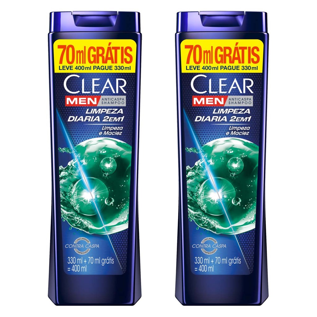 Kit 2 und Shampoo Clear 400ml Lv+Pg-2X1 em Oferta na Shopee
