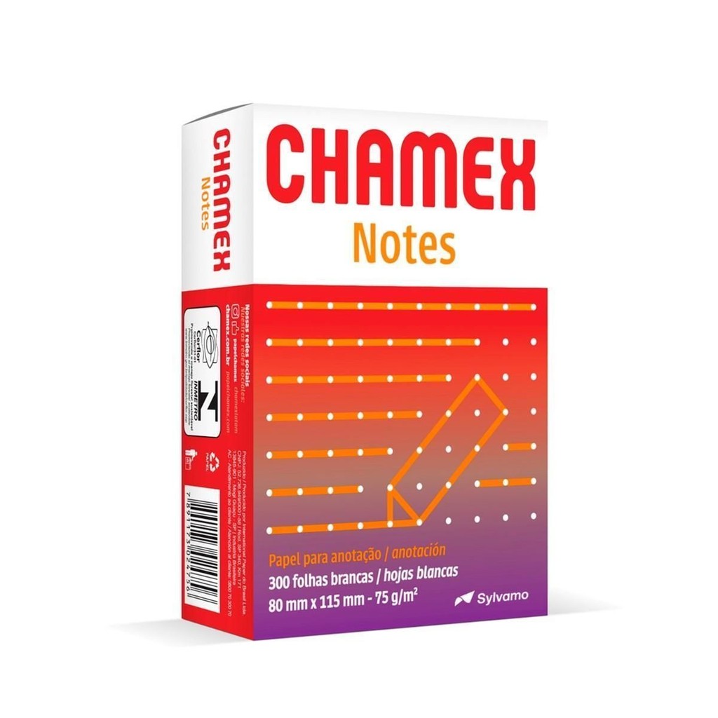 Bloco anotação s/pauta Notes 75g 80mmx115mm Chamex BL 300 FL