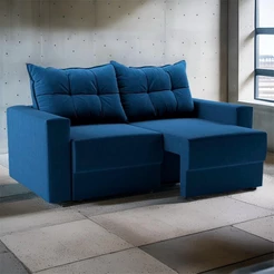 Sofá 2 Lugares Retrátil Waves Suede Azul Marinho 140 cm