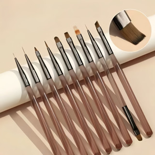 Kit 9 Pincéis Para Arte De Unhas Conjunto De Ferramentas Desenho De Polimento De Gel em Oferta na Shopee