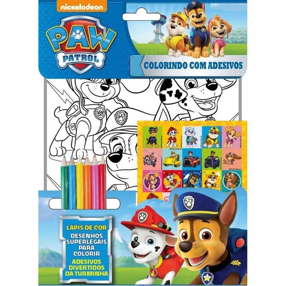 Patrulha Canina Colorindo com Adesivos em Oferta na Shopee