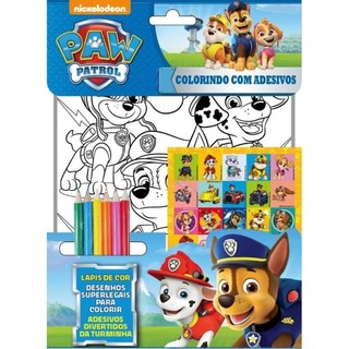 Patrulha Canina Colorindo com Adesivos em Oferta na Shopee