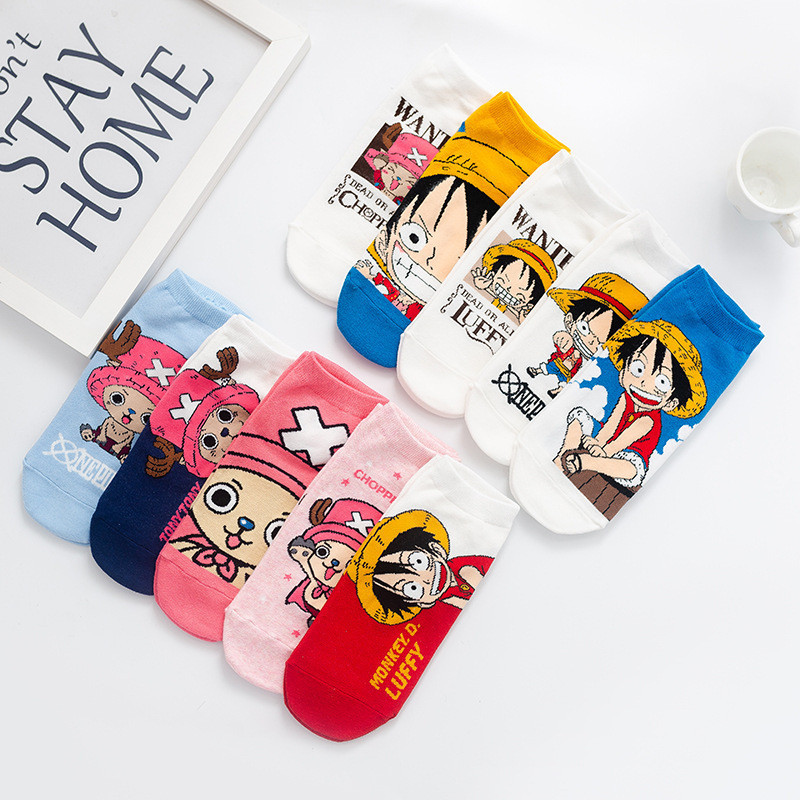 Anime One Piece Socks Meias De Algodão Masculino E Feminino Luffy Joba Para Amigos Presente De Aniversário De Férias em Oferta na Shopee