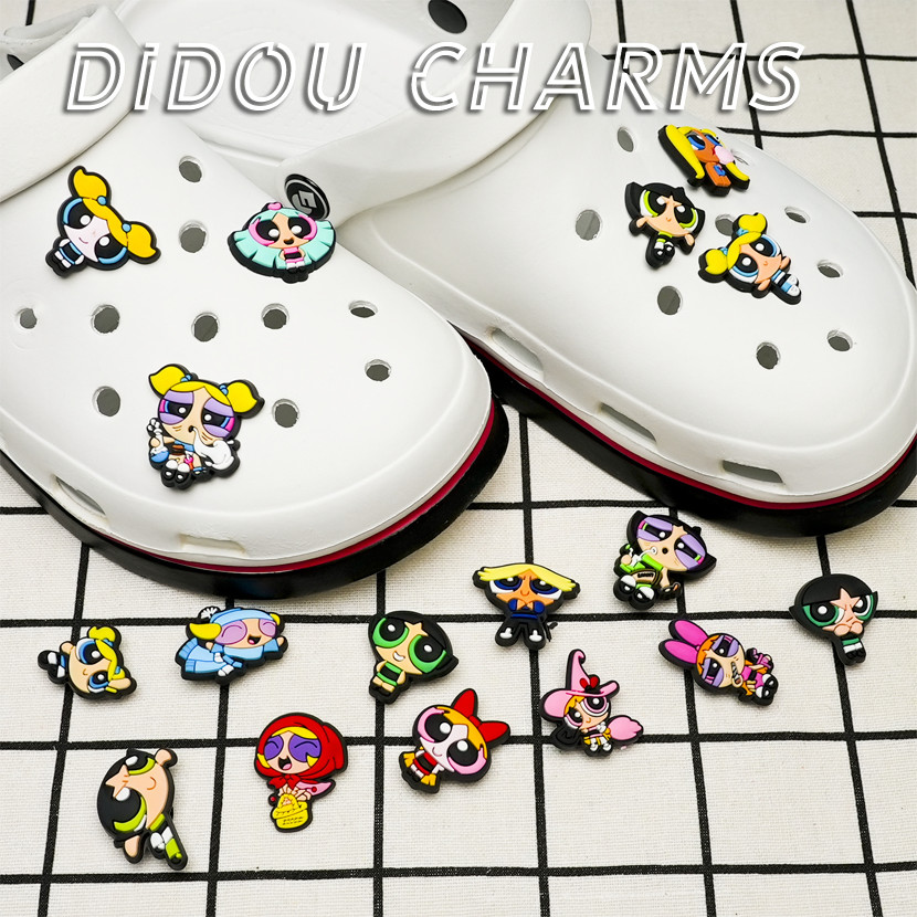 DIDOU PVC Sapato Encantos Acessórios Bonito Decoração Dos Desenhos Animados Fivelas Para Tamanco Sandálias Pino Presente