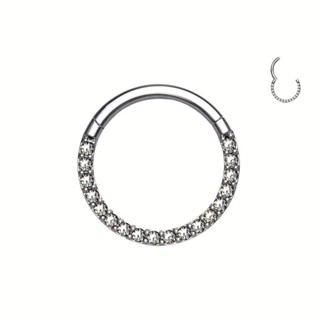 Piercing Titanio Argola Fecho Click Cravejada Mamilo Orelha em Oferta na Shopee