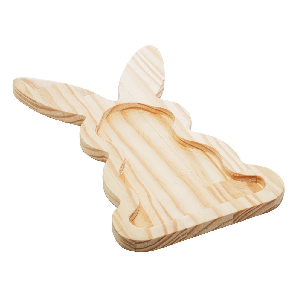 Petisqueira Woodart Pinus de Madeira Coelho Easter 35x20cm em Oferta na Shopee