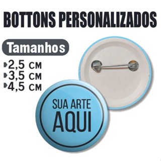 5 Bottons 2,5cm 3,5cm 4,5cm Boton Botons Botão Broche Pin em Oferta na Shopee
