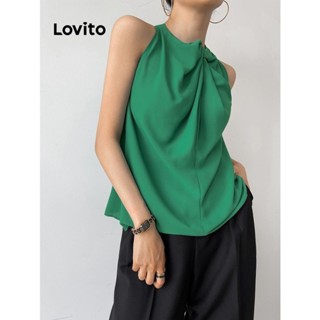 Lovito Regata Elegante Com Nó Liso Para Mulheres LNL46070