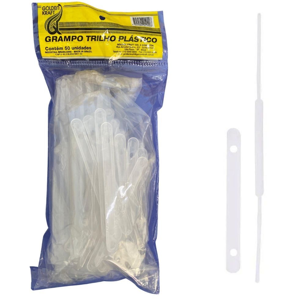 Grampo Trilho Plastico P/ Pasta Romeu E Julieta Golden Kraft 50 Und