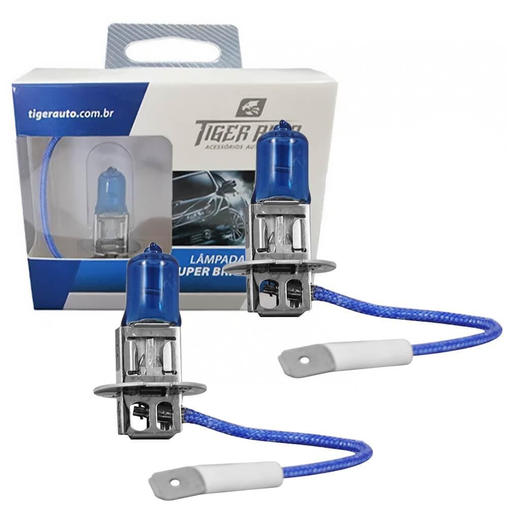 Par Lâmpadas Tiger Auto Super Branca 55W 12V H3 4200K - Spare Parts and Accessories for Vehicles
