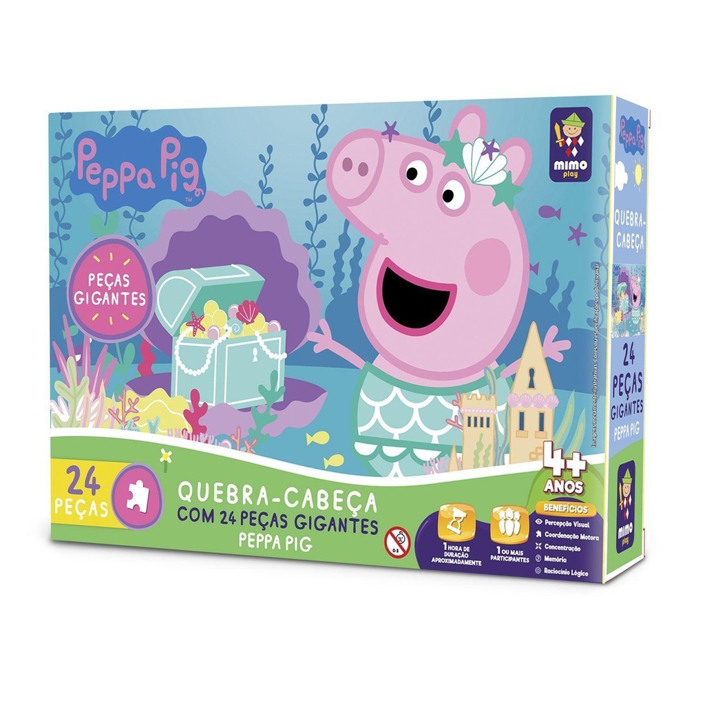 Quebra-Cabeça Gigante Peppa Pig Tesouro 24 Peças - Mimo - Mom & Baby