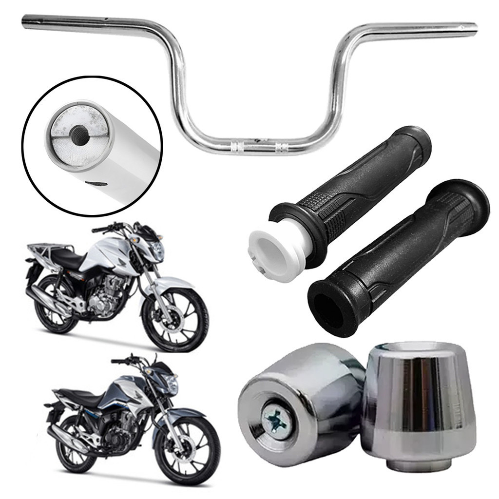 Kit Guidão Cargo Honda CG Fan Titan 160 + Pesinhos PCX 150 Cromado + Manoplas ENVIO IMEDIATO