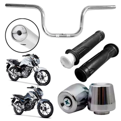 Kit Guidão Cargo Honda CG Fan Titan 160 + Pesinhos PCX 150 Cromado + Manoplas ENVIO IMEDIATO