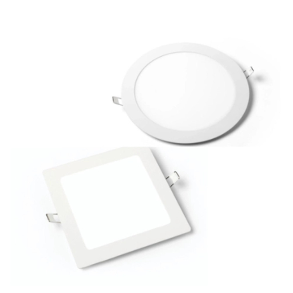 kit 6 Painel Led 12w aluminio plafon Embutir Quadrado ou Redondo bivolt em Oferta na Shopee