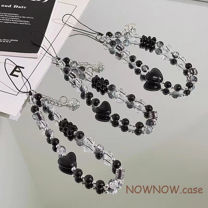 Adequado para todos os casos de telefone, braços, perlas, braços de coração de meninas bonitas, cordas penduradas em Oferta na Shopee