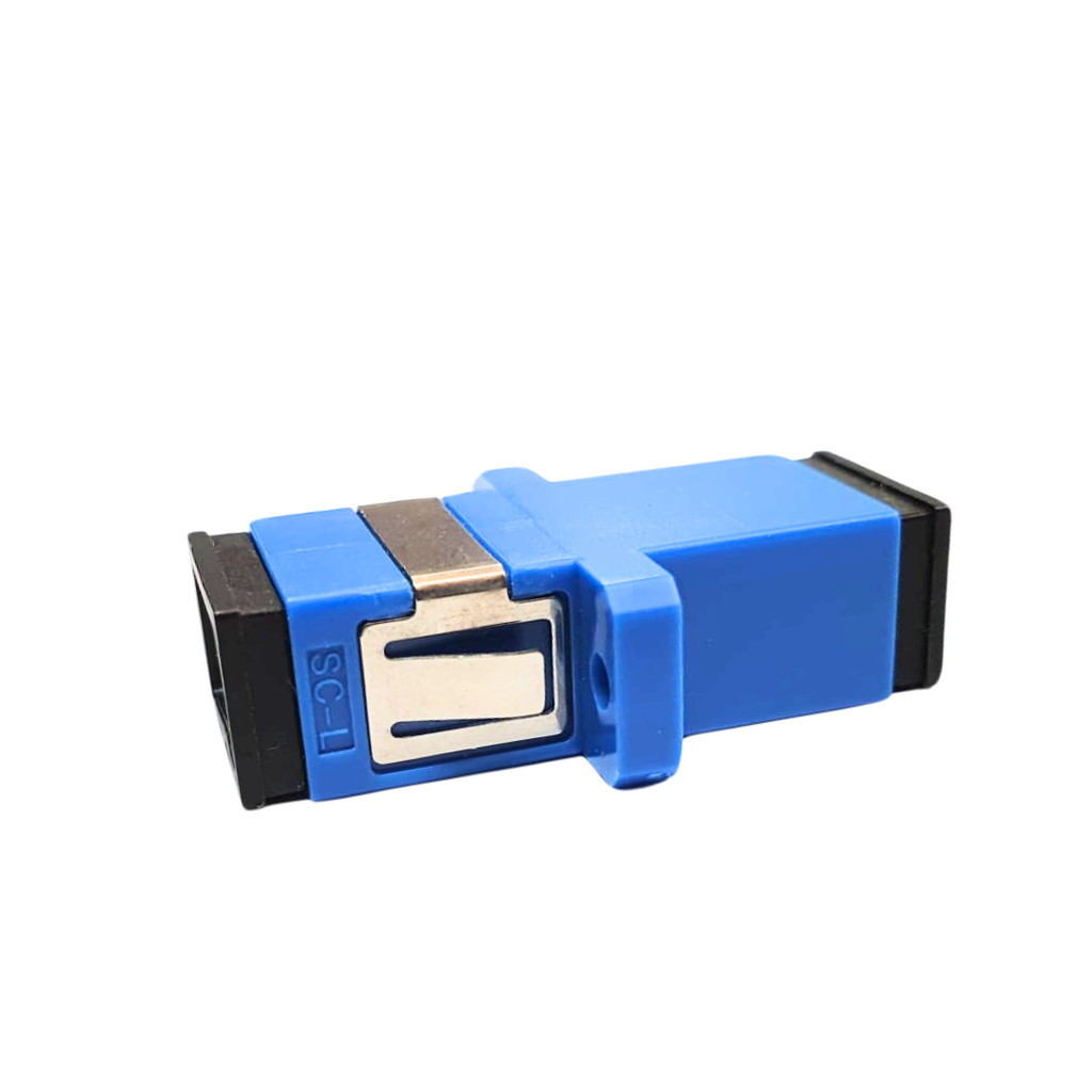 Acoplador Adaptador Fibra Óptica SC/UPC Azul Monomodo | Alta Qualidade | Kit 100 Unidades