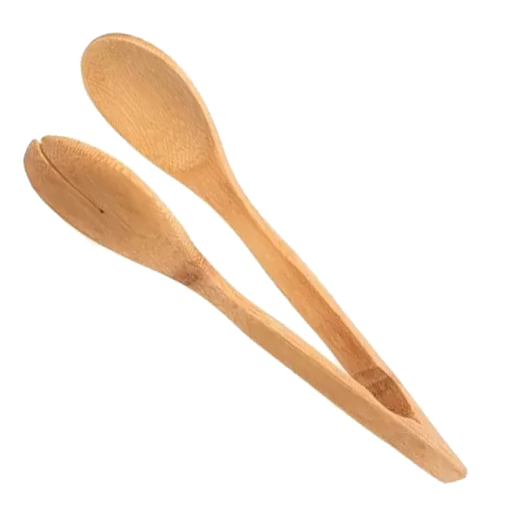 Pegador de Bambu para Salada e Legumes Utensílio Doméstico Prático e Resistente para Cozinha
