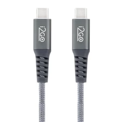 Cabo Carregador USB-C para USB-C i2GO 2m 3A 60W Carregamento Super Rápido Nylon Trançado Reforçado Chumbo