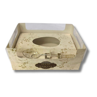 Caixa Ovo de Páscoa de Colher Bege Florido P - 350gr, 250gr, 150gr - 10un em Oferta na Shopee