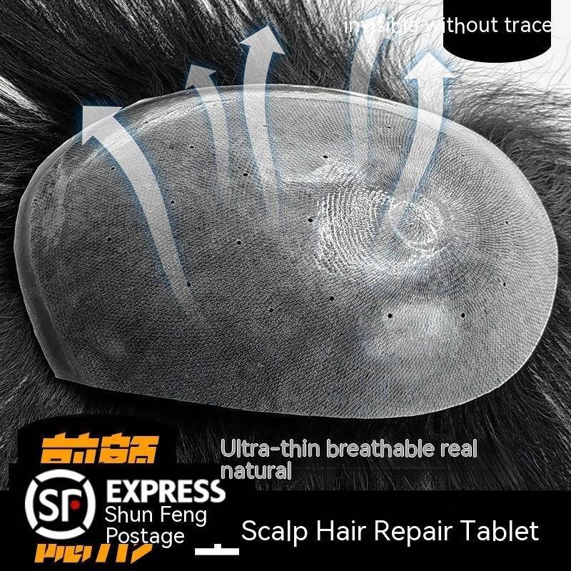Perucas Masculinas Respiráveis 100 % Cabelos Humanos Cabeleira Natural De 6 " Cabelo Invisível Substituição De Linha De Liso