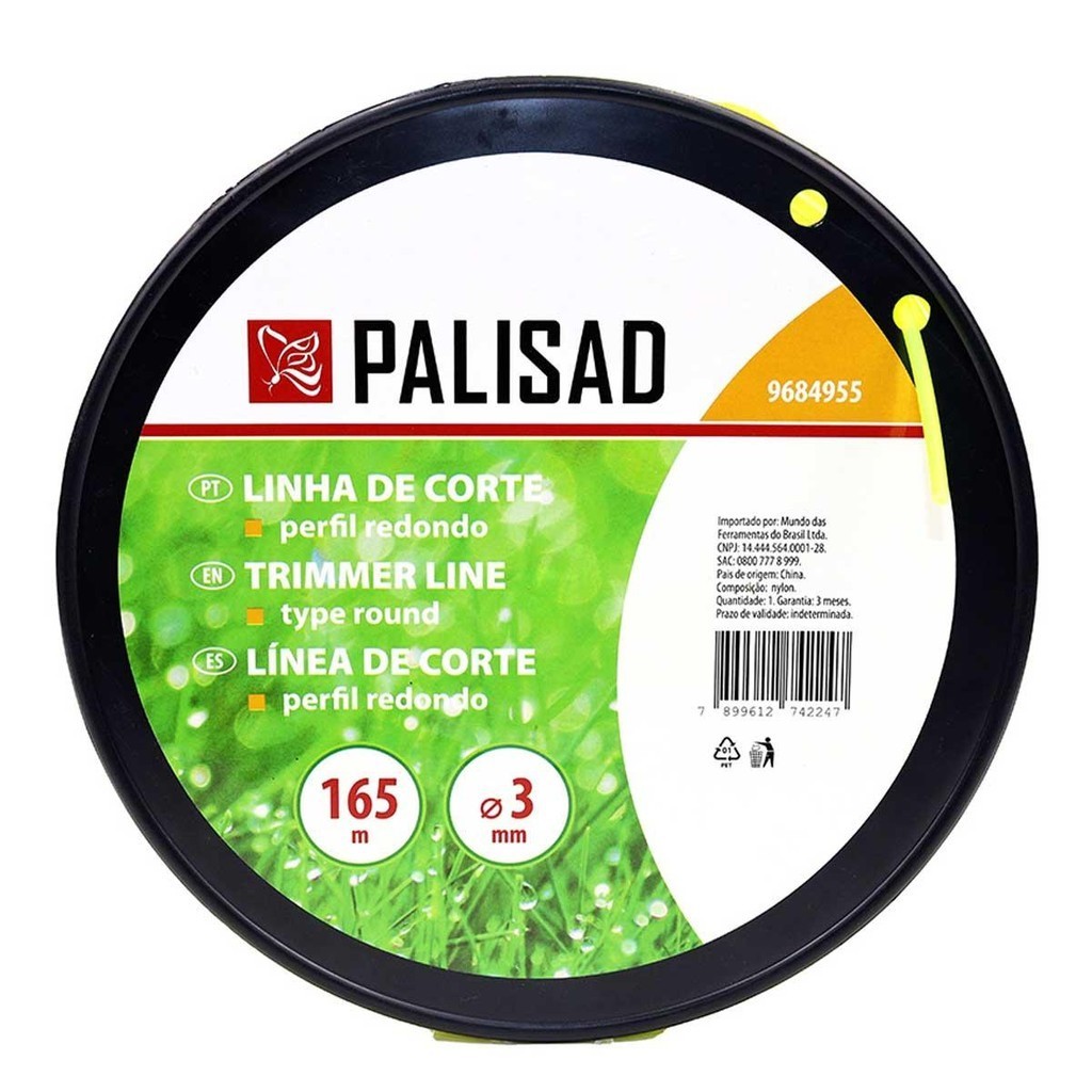 Carretel De Nylon Redondo Para Roçadeira 3mm X 165m - Palisad