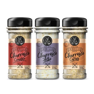 Kit 3 Sal Parrilla Para Churrasco, Carnes e Alho - BR Spices em Oferta na Shopee