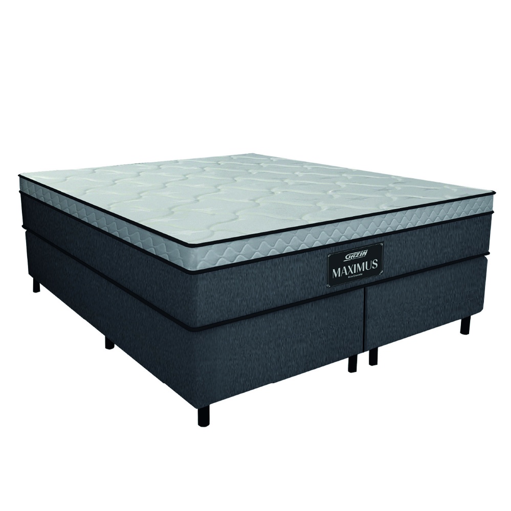 Cama Box Casal Queen Colchão Gazin Maximus Molas Ensacadas 158x198x62cm Linho Grafite / Preto em Oferta na Shopee