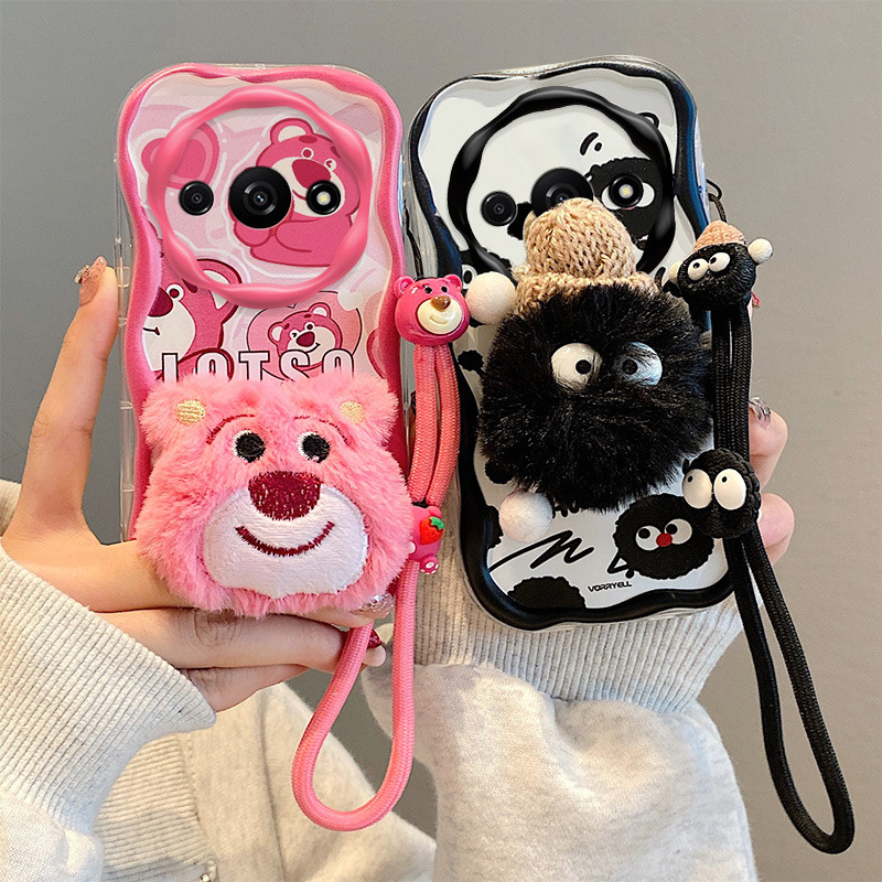 Capa de Pelúcia para Boneca xiaomi Redmi A3 Capa para Celular 4G Influenciador Novo Estilo Tendência Resistente a Choque Capa Protetora