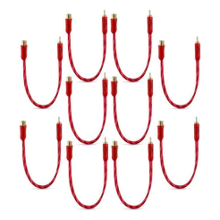 KIT 10 CABO Y RCA CRISTAL MATTE 2 FEMEAS E-TECH INJETADO PARA SOM AUTOMOTIVO