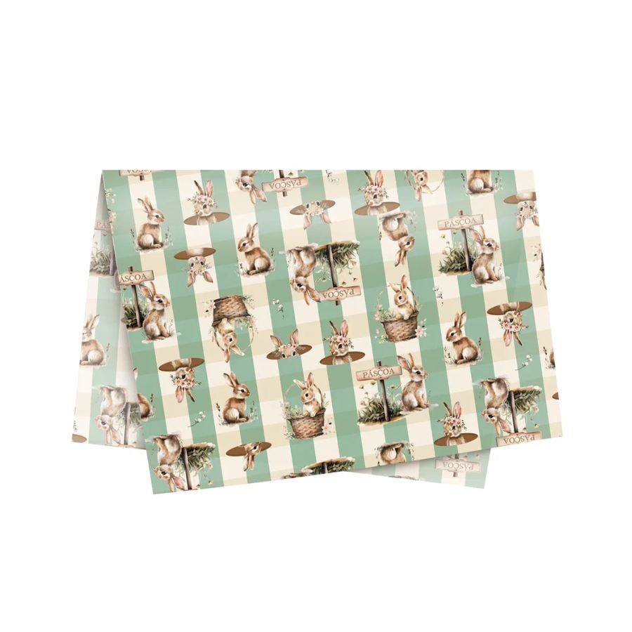 Papel de Seda - 45x69cm - Doce Páscoa Verde - 10 unidades - Cromus - Rizzo
