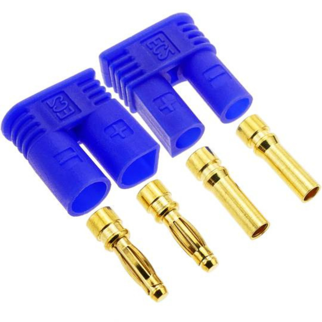 1 Par Conectores Plug de energia EC2 Azul Macho + Fêmea Modelismo projetos eletrônicos hobby