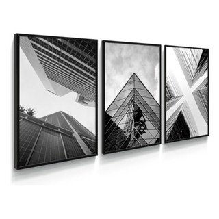 KIT3 Quadro Decorativo Urban Fotografia Prédios Escritório Sala arquitetura