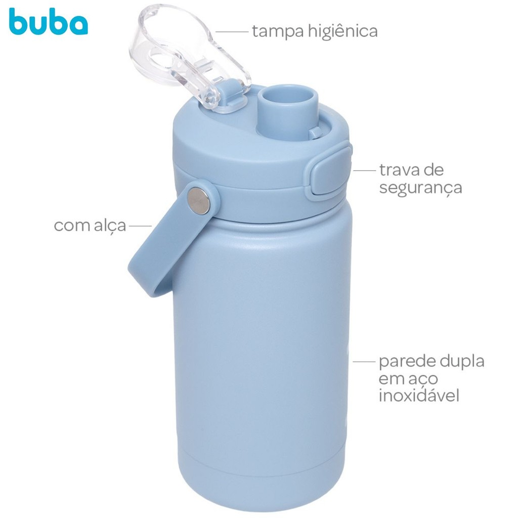 Garrafa Térmica Parede Dupla Azul Infantil 19732 - Buba — imagem 2 de 2