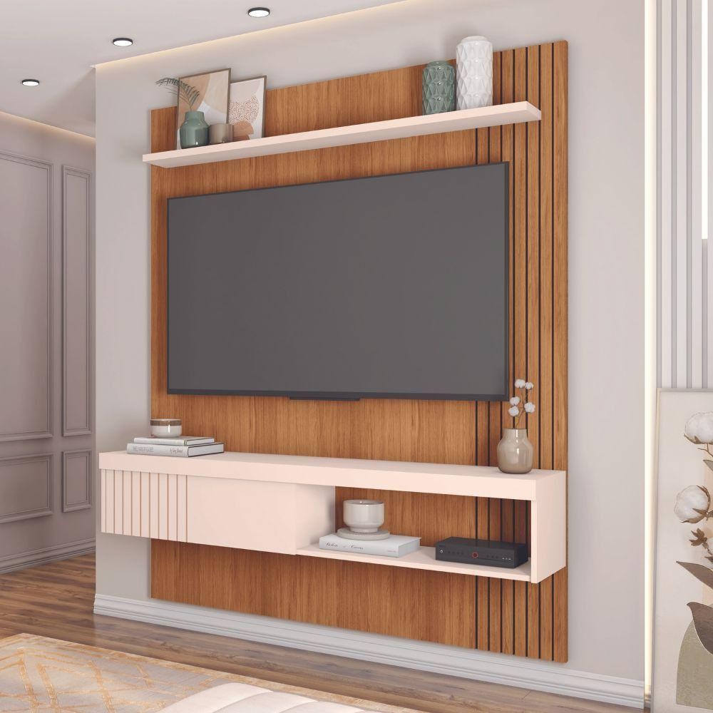 Painel Para Tv Ate 55 Esmeralda Caemmun 1,50 Freijo-off White